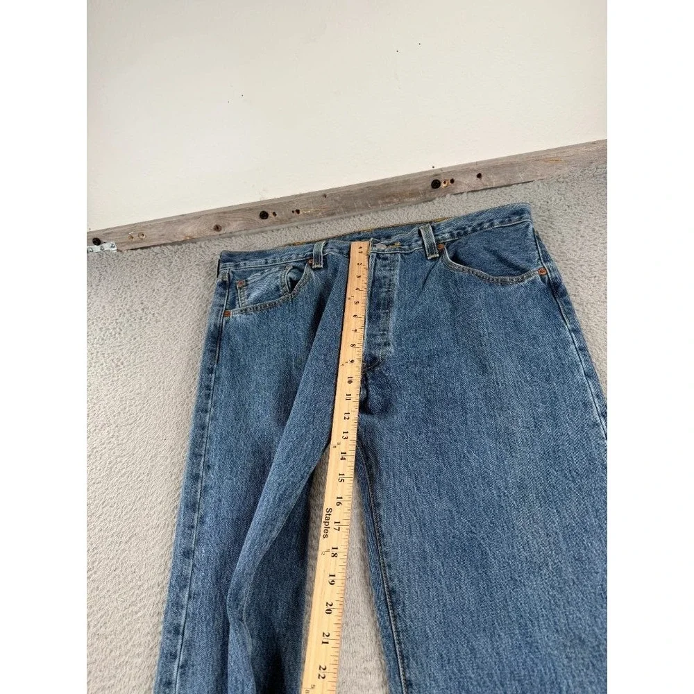 Levi's 501 Jeans Mens 38x33 Medium Wash Button Fly Denim Straight Leg